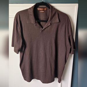 Perry Ellis Brown Short-Sleeve Polo Shirt